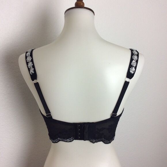 Victoria's Secret Lingerie Push Up Bra Lace Scalloped Metallic - Picture 6 of 9